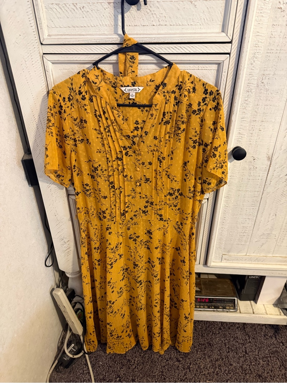 Nanette Lepore Mustard Yellow Floral Maxi Dress